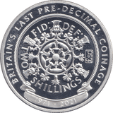 2021 SILVER PROOF ONE CROWN GIBRALTAR - TWO SHILLINGS - SILVER WORLD COINS - Cambridgeshire Coins