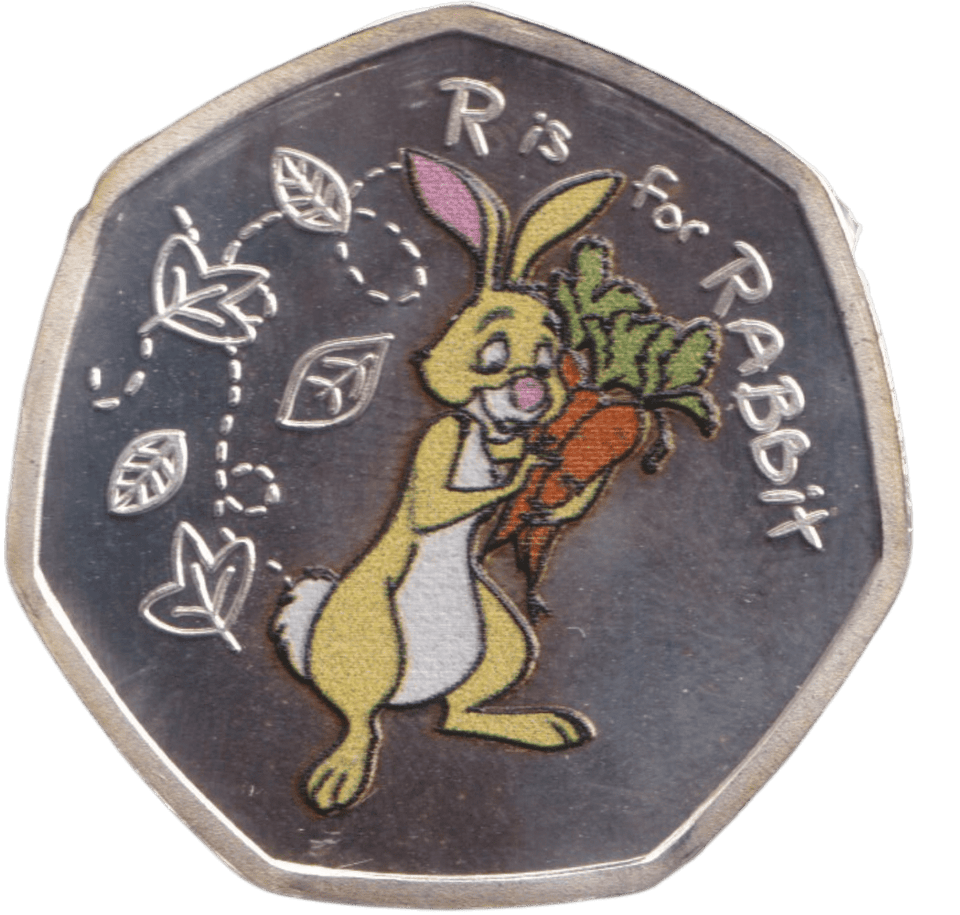 2021 SILVER PROOF PLATED 50P SHAPED COIN DISNEY RABBIT - 50P SHAPED COIN - Cambridgeshire Coins