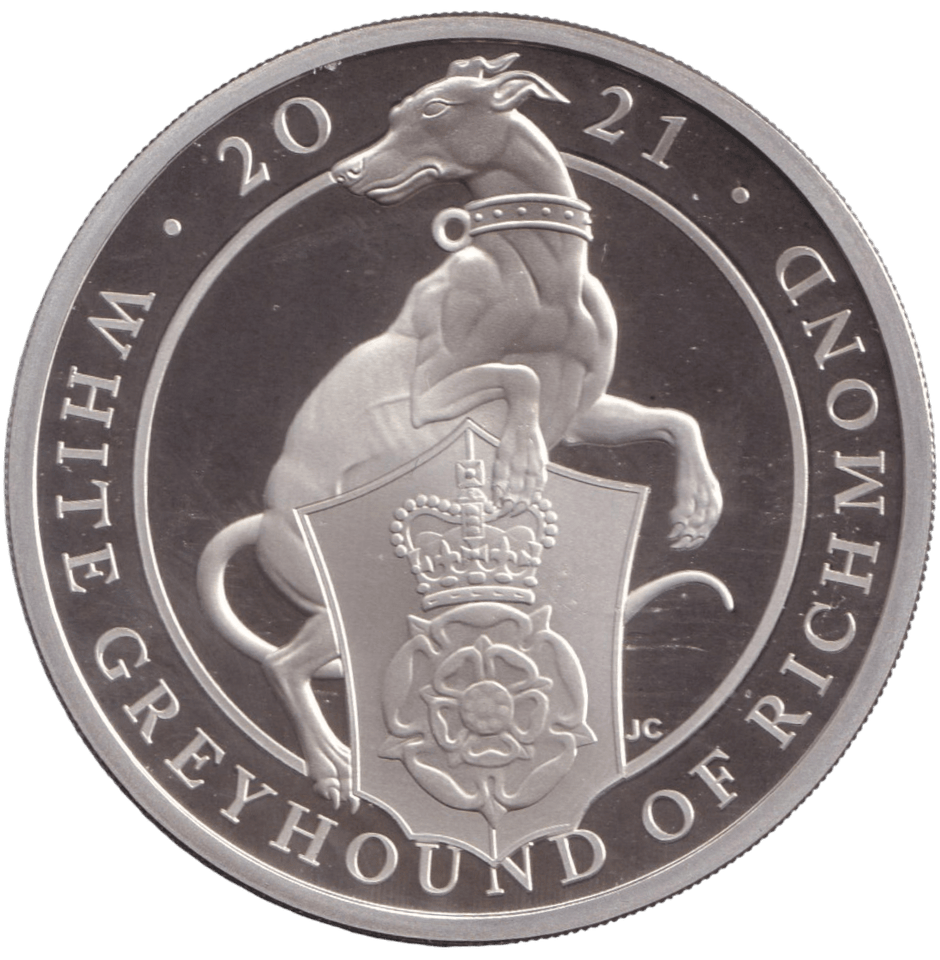 2021 SILVER PROOF TWO POUND QUEEN'S BEASTS WHITE GREYHOUND OF RICHMOND - SILVER WORLD COINS - Cambridgeshire Coins