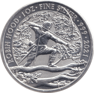 2021 SILVER PROOF TWO POUND ROBIN HOOD - SILVER WORLD COINS - Cambridgeshire Coins