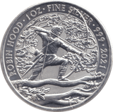 2021 SILVER PROOF TWO POUND ROBIN HOOD - SILVER WORLD COINS - Cambridgeshire Coins