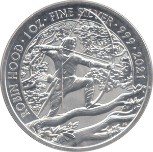 2021 SILVER ROBIN HOOD 2 POUNDS ( BU ) - SILVER WORLD COINS - Cambridgeshire Coins