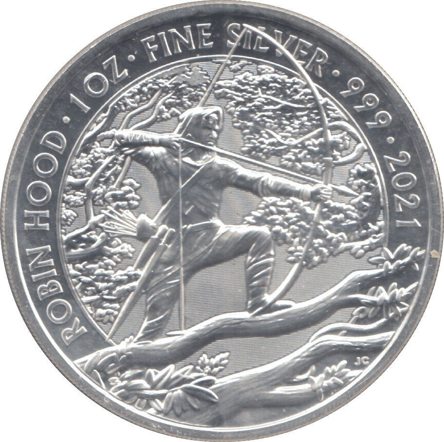 2021 SILVER ROBIN HOOD 2 POUNDS ( BU ) - SILVER WORLD COINS - Cambridgeshire Coins