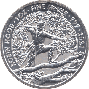 2021 SILVER ROBIN HOOD TWO POUNDS UK - SILVER 1 oz COINS - Cambridgeshire Coins