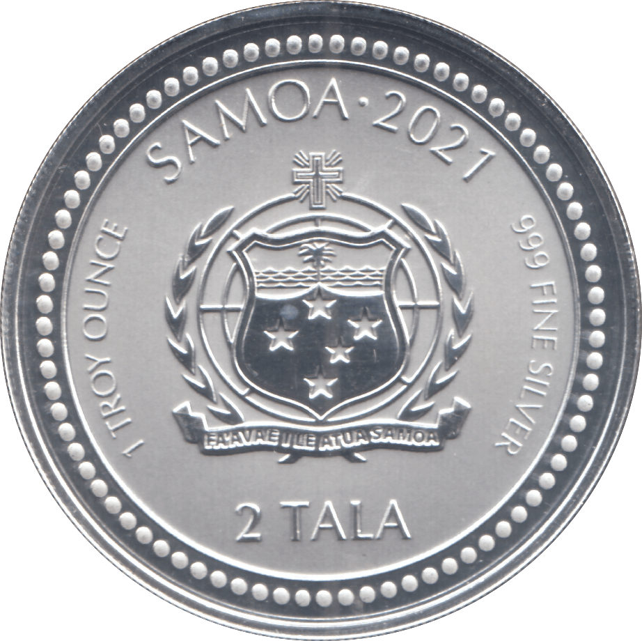 2021 SILVER SAMOA 2 TALA ( BU ) - SILVER WORLD COINS - Cambridgeshire Coins