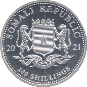 2021 SILVER SOMALIA 100 SHILLINGS ( BU ) - SILVER WORLD COINS - Cambridgeshire Coins