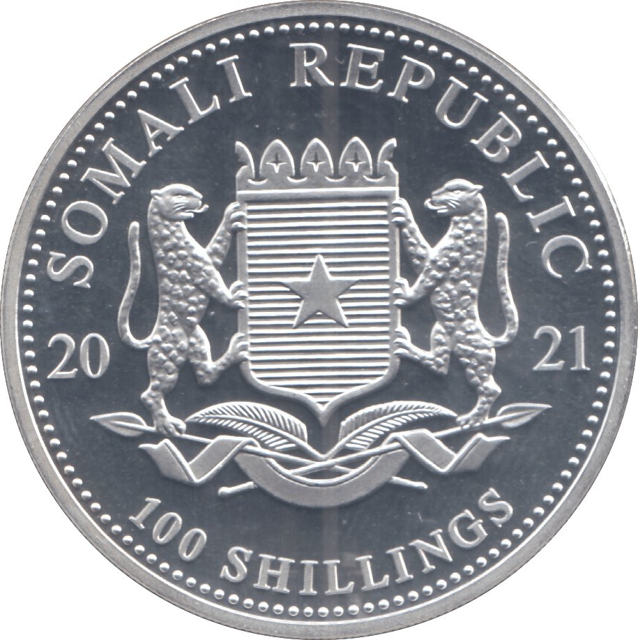 2021 SILVER SOMALIA 100 SHILLINGS ( BU ) - SILVER WORLD COINS - Cambridgeshire Coins