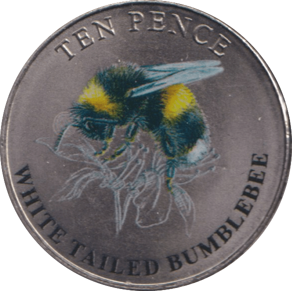 2021 TEN PENCE BAILIWICK OF WHITE-TAILED BUMBLEBEE (BU) - WORLD COINS - Cambridgeshire Coins