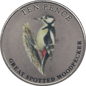 2021 TEN PENCE WILDLIFE COLLECTION GREAT SPOTTED WOODPECKER - WORLD COINS - Cambridgeshire Coins