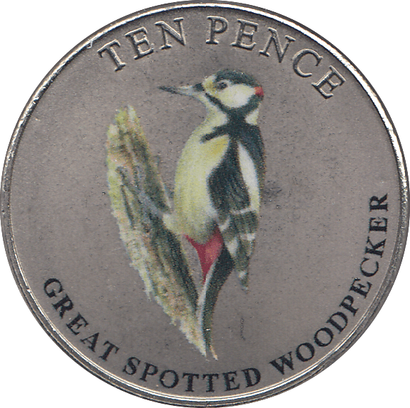 2021 TEN PENCE WILDLIFE COLLECTION GREAT SPOTTED WOODPECKER - WORLD COINS - Cambridgeshire Coins