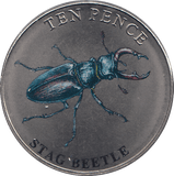 2021 TEN PENCE WILDLIFE COLLECTION STAC BEETLE - WORLD COINS - Cambridgeshire Coins