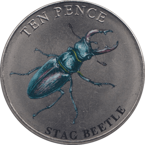 2021 TEN PENCE WILDLIFE COLLECTION STAG BEETLE - WORLD COINS - Cambridgeshire Coins