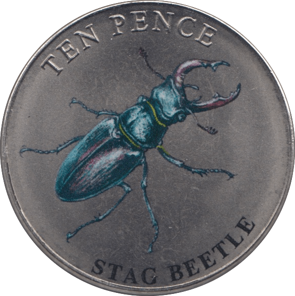 2021 TEN PENCE WILDLIFE COLLECTION STAG BEETLE - WORLD COINS - Cambridgeshire Coins
