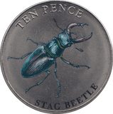 2021 TEN PENCE WILDLIFE COLLECTION STAG BEETLE - WORLD COINS - Cambridgeshire Coins