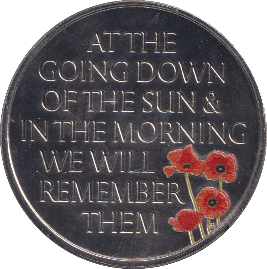 2021 WE WILL REMEMBER THEM FIVE POUNDS COLOURED ( BU ) - SILVER PROOF - Cambridgeshire Coins