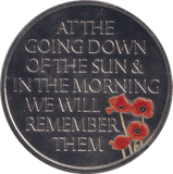 2021 WE WILL REMEMBER THEM FIVE POUNDS COLOURED ( BU ) - SILVER PROOF - Cambridgeshire Coins
