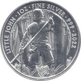 2022 1 OZ FINE SILVER 999 PROOF LITTLE JOHN 2 POUNDS - SILVER WORLD COINS - Cambridgeshire Coins