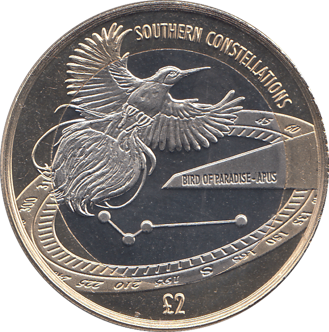 2022 2 POUND APUS CONSTELLATION BIRD OF PARADISE ( BU ) - 2 - Cambridgeshire Coins