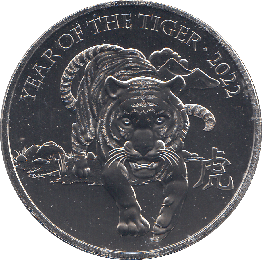 2022 5 POUNDS YEAR OF THE TIGER ( BU ) - WORLD COINS - Cambridgeshire Coins