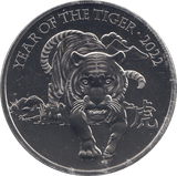 2022 5 POUNDS YEAR OF THE TIGER ( BU ) - WORLD COINS - Cambridgeshire Coins