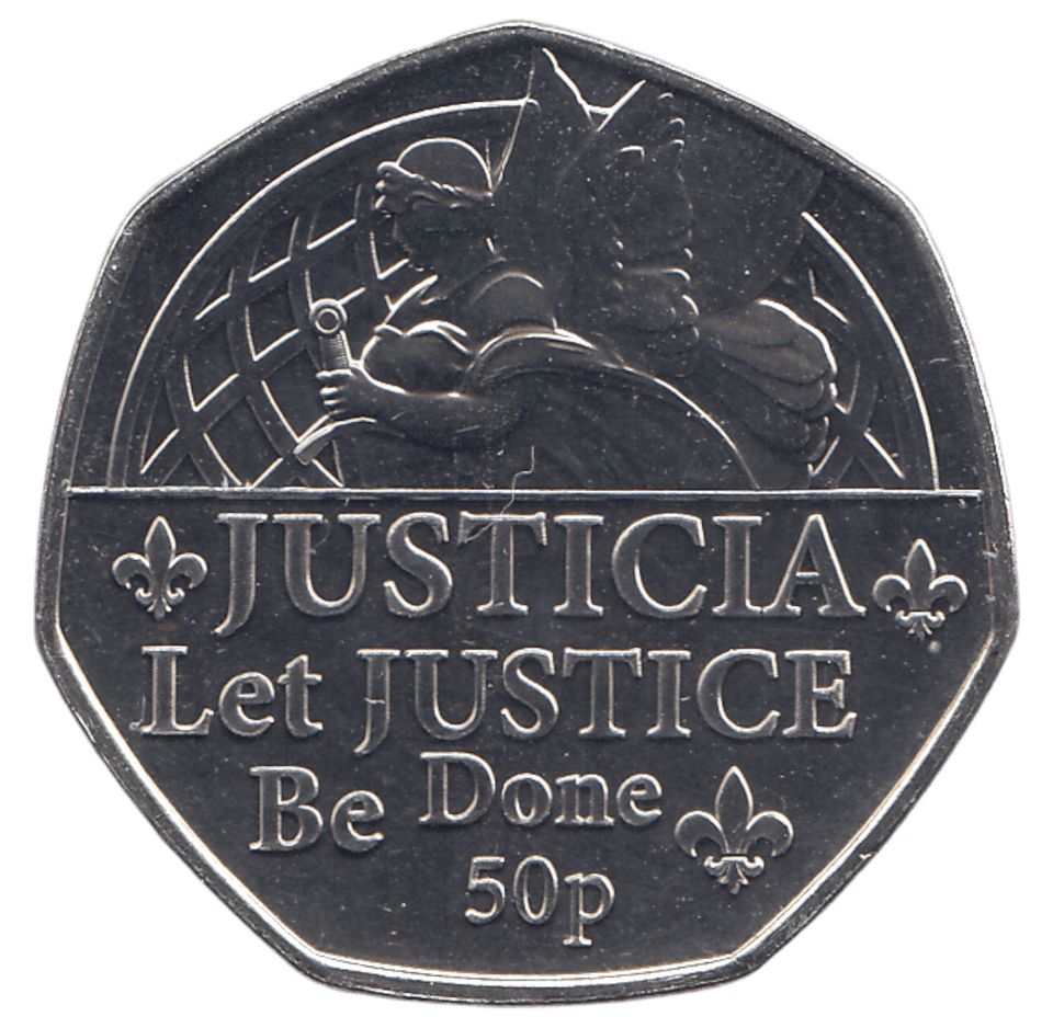 2022 50 P PLATINUM JUBILEE JUSTICIA ( BU ) - 50P CIRCULATED - Cambridgeshire Coins