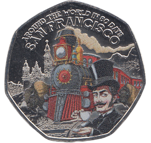 2022 50 PENCE AROUND THE WORLD IN 80 DAYS SAN FRANCISCO ( BU ) - WORLD COINS - Cambridgeshire Coins