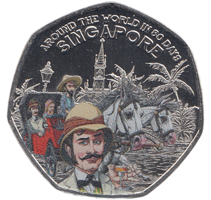 2022 50 PENCE AROUND THE WORLD IN 80 DAYS SINGAPORE ( BU ) - WORLD COINS - Cambridgeshire Coins