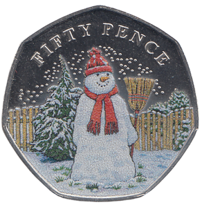 2022 50 PENCE BAILIWICK OF GUERNSEY CHRISTMAS COLOURED ( BU ) - WORLD COINS - Cambridgeshire Coins