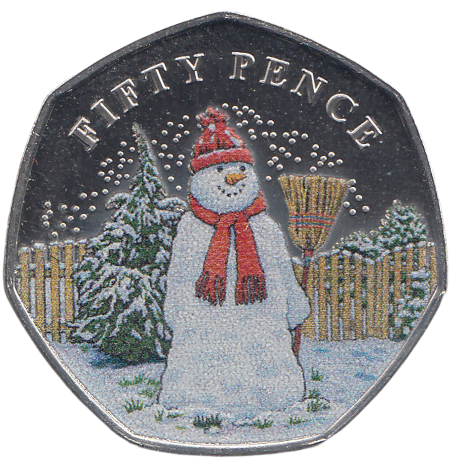 2022 50 PENCE BAILIWICK OF GUERNSEY CHRISTMAS COLOURED ( BU ) - WORLD COINS - Cambridgeshire Coins
