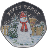 2022 50 PENCE BAILIWICK OF GUERNSEY CHRISTMAS COLOURED ( BU ) - WORLD COINS - Cambridgeshire Coins