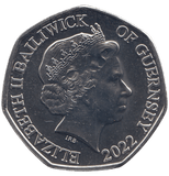 2022 50 PENCE BAILIWICK OF GUERNSEY CHRISTMAS COLOURED ( BU ) - WORLD COINS - Cambridgeshire Coins