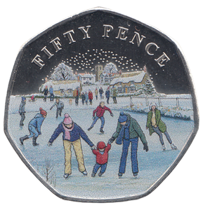 2022 50 PENCE BAILIWICK OF GUERNSEY CHRISTMAS COLOURED ( BU ) - WORLD COINS - Cambridgeshire Coins