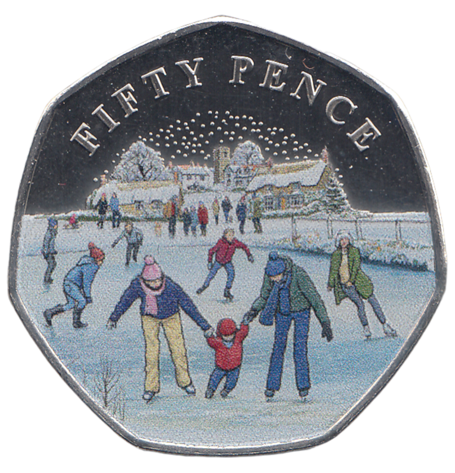 2022 50 PENCE BAILIWICK OF GUERNSEY CHRISTMAS COLOURED ( BU ) - WORLD COINS - Cambridgeshire Coins