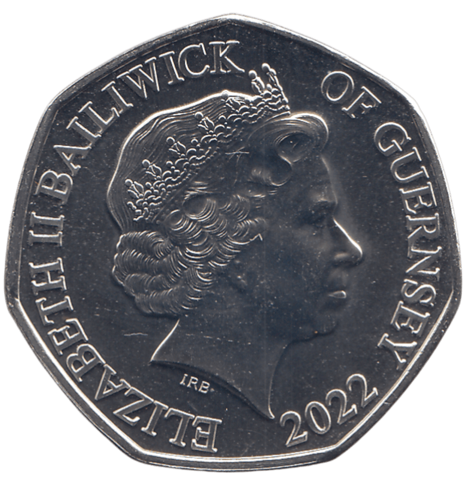 2022 50 PENCE BAILIWICK OF GUERNSEY CHRISTMAS COLOURED ( BU ) - WORLD COINS - Cambridgeshire Coins