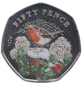 2022 50 PENCE BAILIWICK OF GUERNSEY CHRISTMAS COLOURED ( BU ) - WORLD COINS - Cambridgeshire Coins