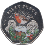 2022 50 PENCE BAILIWICK OF GUERNSEY CHRISTMAS COLOURED ( BU ) - WORLD COINS - Cambridgeshire Coins