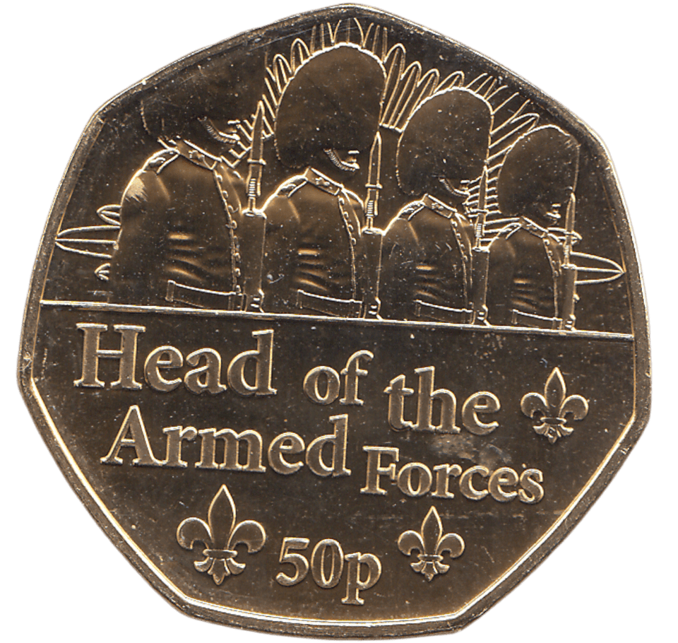 2022 50 PENCE HEAD OF THE ARMED FORCES ( BU ) - WORLD COINS - Cambridgeshire Coins