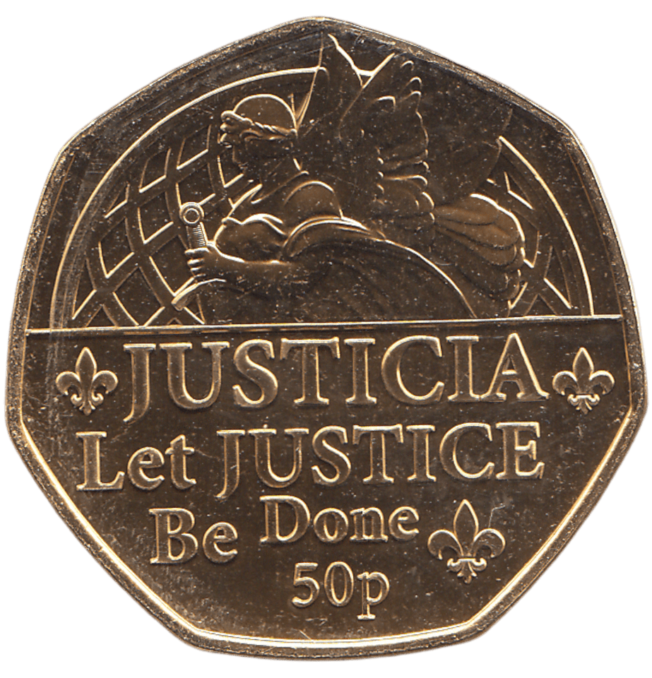 2022 50 PENCE JUSTICIA LET JUSTICE BE DONE ( BU ) - WORLD COINS - Cambridgeshire Coins