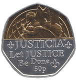 2022 50 PENCE JUSTICIA LET JUSTICE BE DONE ( BU ) - WORLD COINS - Cambridgeshire Coins