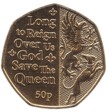 2022 50 PENCE LONG TO REIGN OVER US GOD SAVE THE QUEEN ( BU ) - WORLD COINS - Cambridgeshire Coins