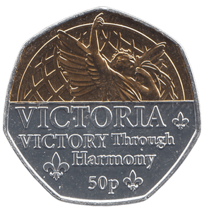 2022 50 PENCE VICTORIA VICTORY THROUGH HARMONY ( BU ) - WORLD COINS - Cambridgeshire Coins