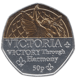 2022 50 PENCE VICTORIA VICTORY THROUGH HARMONY ( BU ) - WORLD COINS - Cambridgeshire Coins