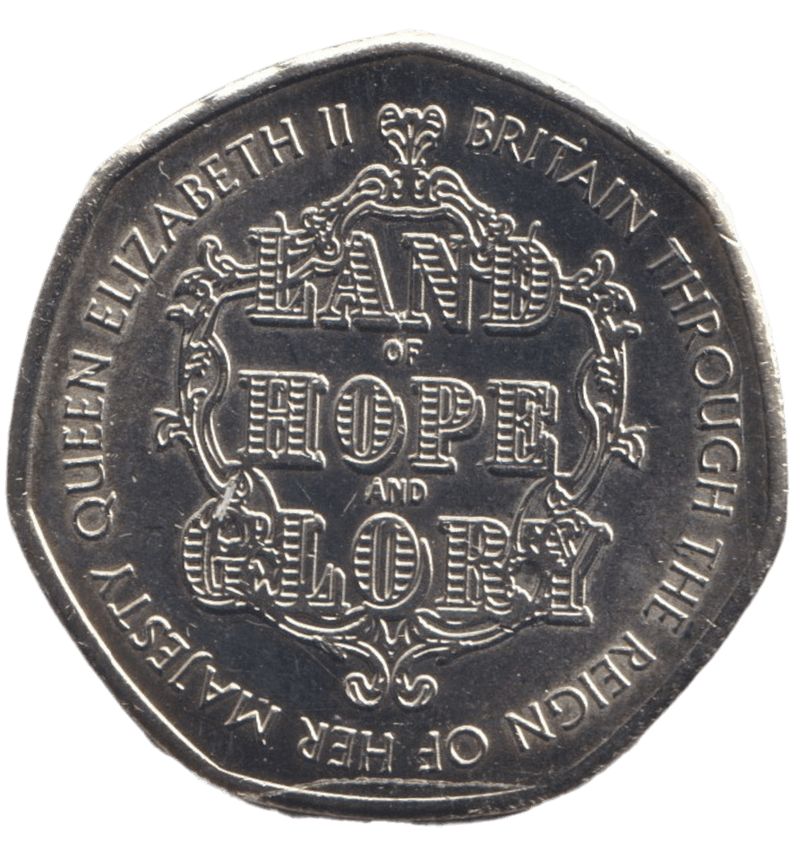 2022 50P SHAPED COIN LAND OF HOPE AND GLORY - 50P SHAPED COIN - Cambridgeshire Coins