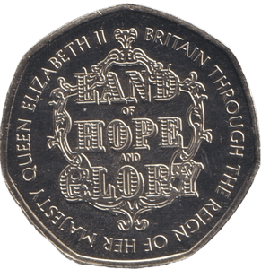 2022 50P SHAPED COIN LAND OF HOPE AND GLORY - 50P SHAPED COIN - Cambridgeshire Coins