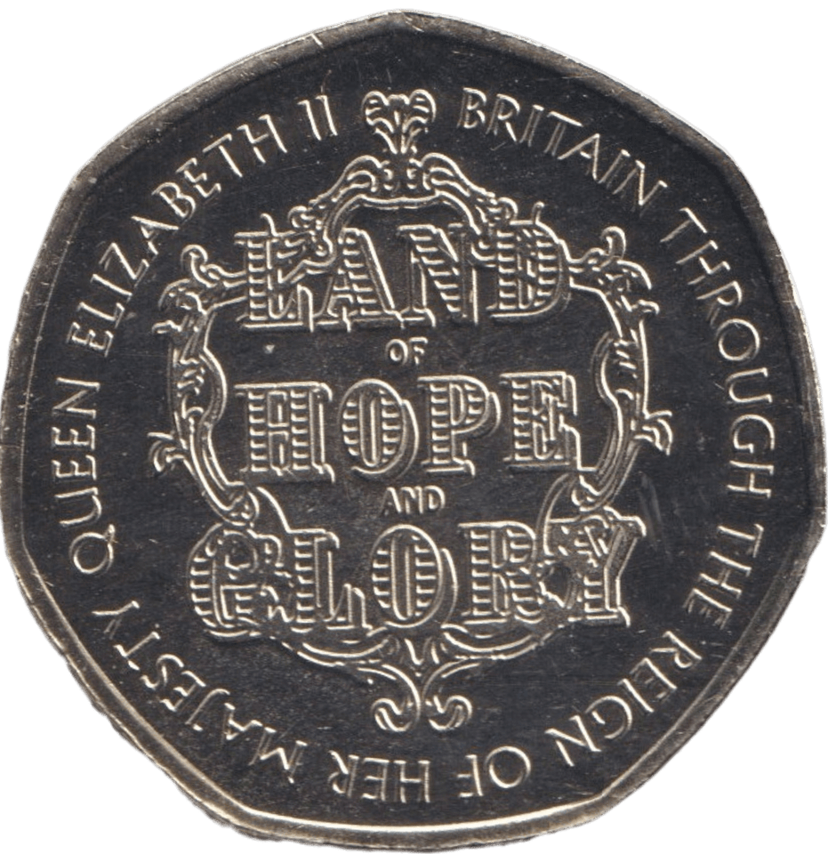 2022 50P SHAPED COIN LAND OF HOPE AND GLORY - 50P SHAPED COIN - Cambridgeshire Coins