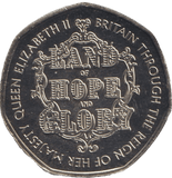 2022 50P SHAPED COIN LAND OF HOPE AND GLORY - 50P SHAPED COIN - Cambridgeshire Coins