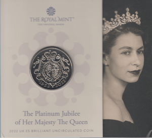 2022 BRILLIANT UNCIRCULATED £5 COIN PRESENTATION PACK PLATINUM JUBILEE OF HER MAJESTY THE QUEEN - £5 BU PACK - Cambridgeshire Coins