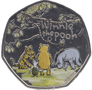 2022 BRILLIANT UNCIRCULATED COLOURISED WINNIE THE POOH FIFTY PENCE - 50p BU - Cambridgeshire Coins