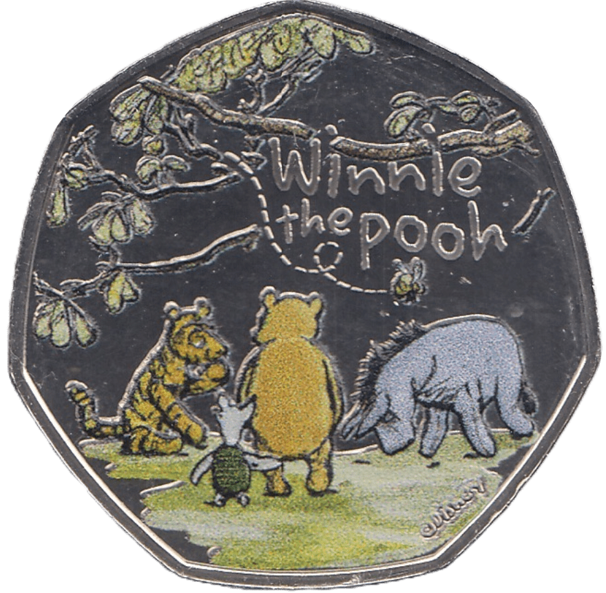 2022 BRILLIANT UNCIRCULATED COLOURISED WINNIE THE POOH FIFTY PENCE - 50p BU - Cambridgeshire Coins