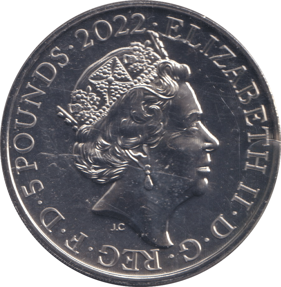 2022 BRILLIANT UNCIRCULATED £5 COIN THE QUEENS REIGN BU - £5 BU - Cambridgeshire Coins